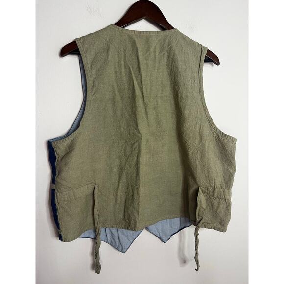 Vintage Floral embroidered beaded vest size XL 100% Cotton - Picture 5 of 5